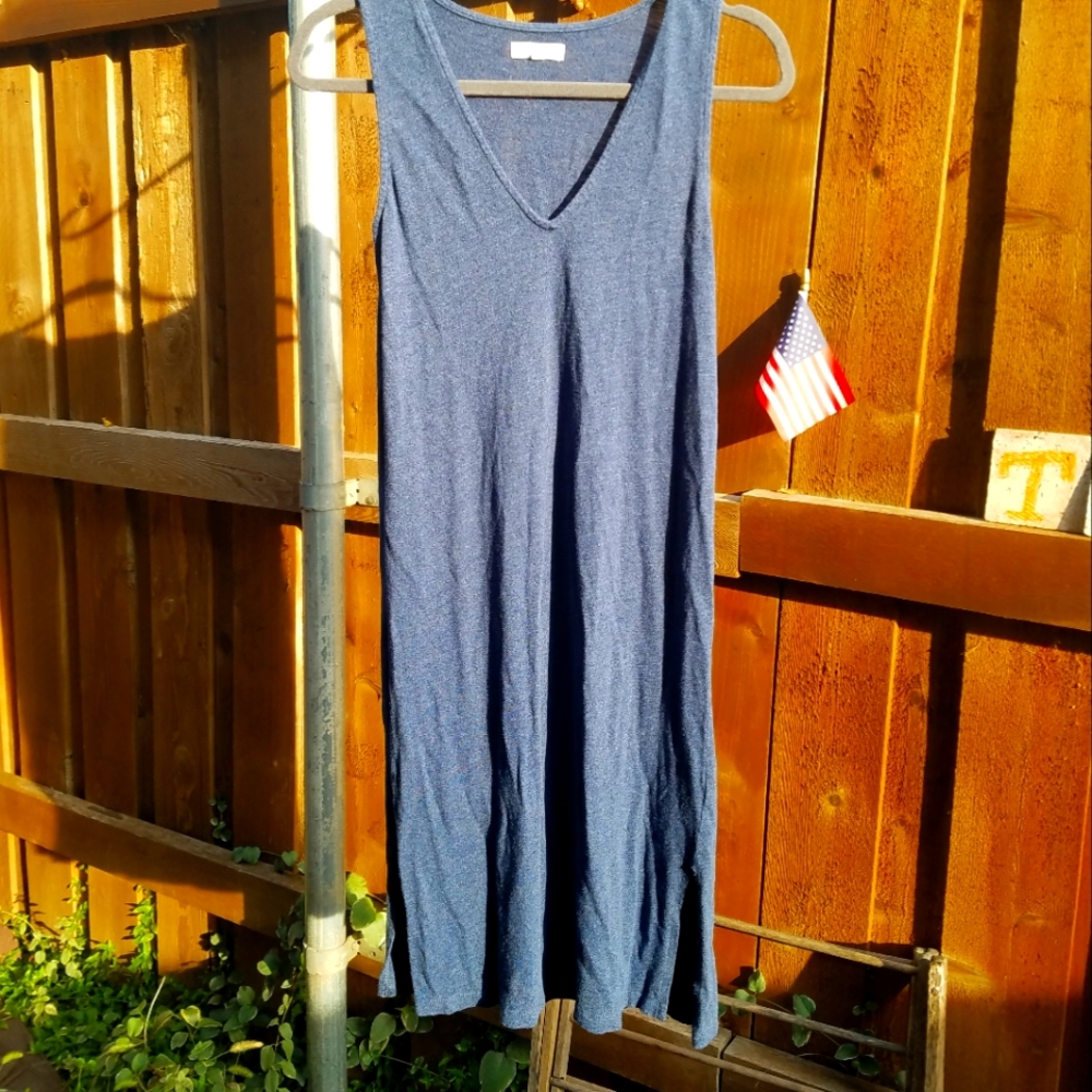 Madewell V-Neck Jersey Tank Dress Blue S